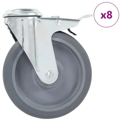 vidaXL Gibljiva kolesa z luknjami za sornik 8 kosov 125 mm