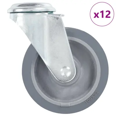 vidaXL Gibljiva kolesa z luknjami za sornik 12 kosov 100 mm