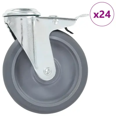 vidaXL Gibljiva kolesa z luknjami za sornik 24 kosov 125 mm