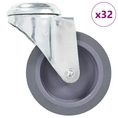 vidaXL Gibljiva kolesa z luknjo za sornik 32 kosov 75 mm