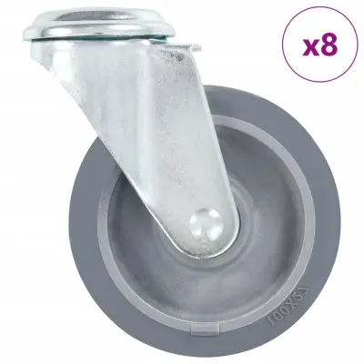 vidaXL Gibljiva kolesa z luknjami za sornik 8 kosov 100 mm