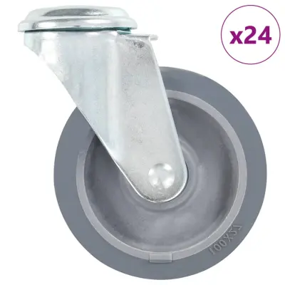 vidaXL Gibljiva kolesa z luknjami za sornik 24 kosov 100 mm