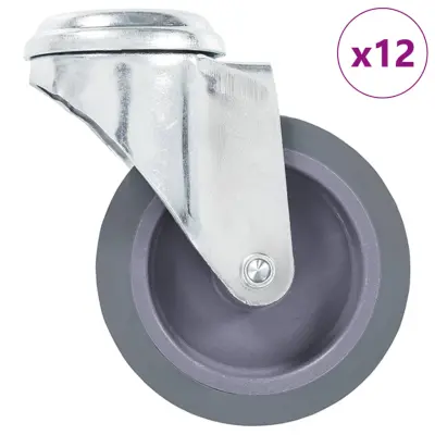 vidaXL Gibljiva kolesa z luknjo za sornik 12 kosov 75 mm
