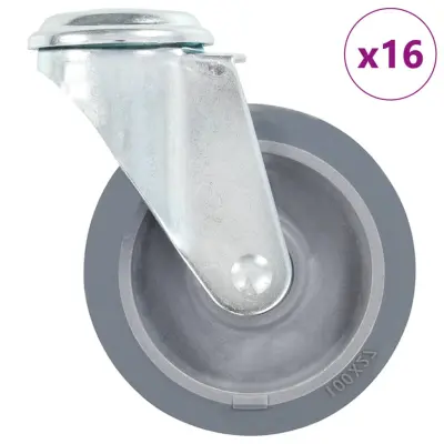 vidaXL Gibljiva kolesa z luknjami za sornik 16 kosov 100 mm