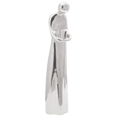vidaXL Srebrna Skulptura 10x16x49 cm Aluminij