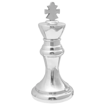 vidaXL Šahovske figure 2 kosi Srebrni Aluminij
