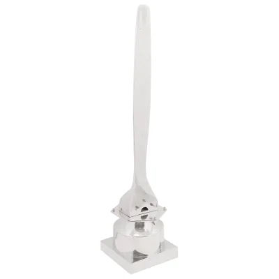 vidaXL skulptura srebrna 26x26x110 cm aluminij polovična propeler