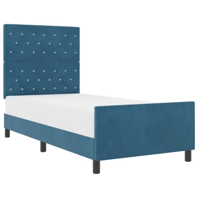 vidaXL Postelja Temno Modra 100x200 cm Žamet