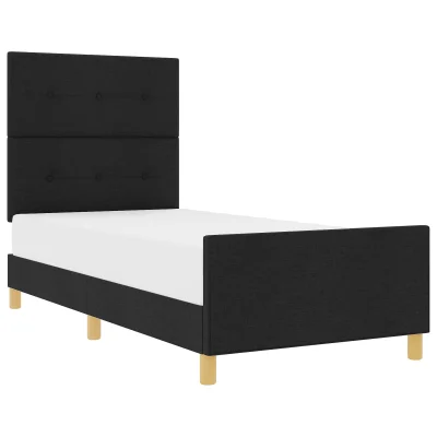 vidaXL Črn Fabric Postelja 90x190 cm