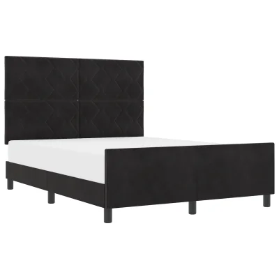 vidaXL Črn Žametni Posteljni Okvir 160x200 cm