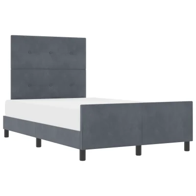 vidaXL Postelja Temno Siva 120x200 cm Velvet