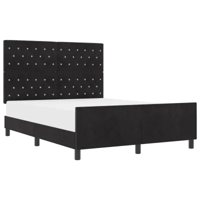 vidaXL Postelja Črna 160x200 cm Velur