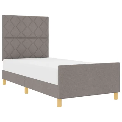 vidaXL Postelja Taupe 100x200 cm Tkanina