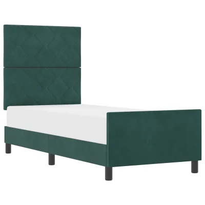 vidaXL Postelja Temno Zelen 80x200 cm Žamet