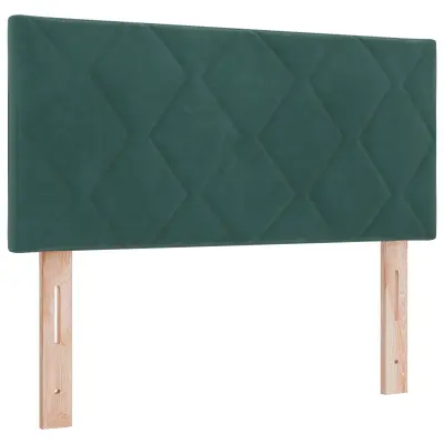 vidaXL Naslon za glavo s puzljastim dizajnom temno zelene barve 90 cm iz žameta
