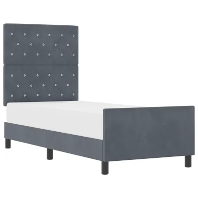 vidaXL Postelja Temno Siva 80x200 cm Žamet