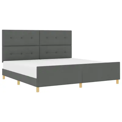 vidaXL Postelja Temno Siva 200x200 cm Tkanina