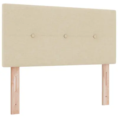 vidaXL vzglavje z gumbi, krem, 100 cm, tkanina