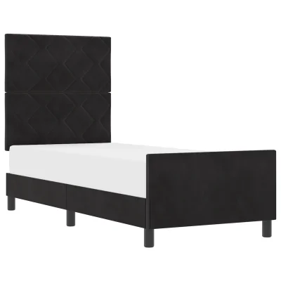 vidaXL Posteljni okvir Črna 80x200 cm Žamet