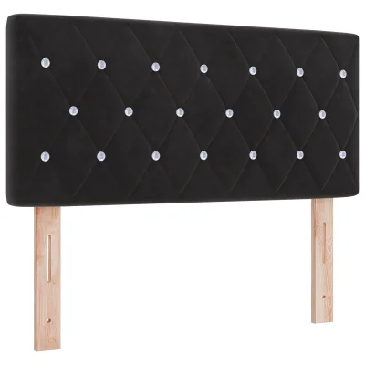 vidaXLVzglavje s kristalnim gumbom, črno, 90 cm, žamet