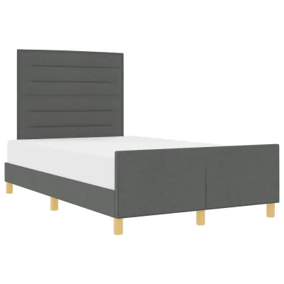 vidaXL posteljni okvir temno siv 120x200 cm tkanina