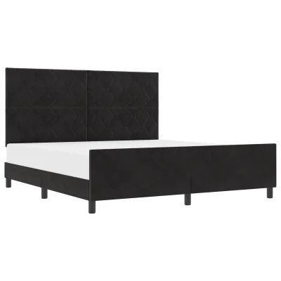 vidaXL Postelja Črna 180x200 cm Velur
