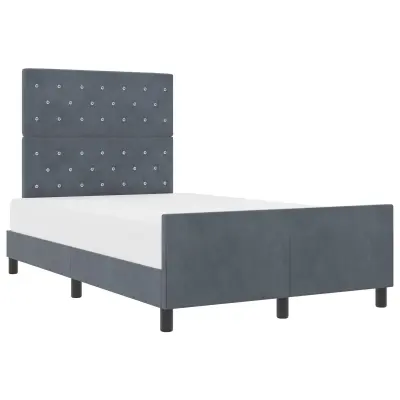 vidaXL Postelja Temno Siva 120x200 cm Velvet