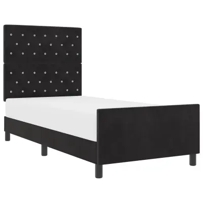 vidaXL Postelja Črna 90x200 cm Velur