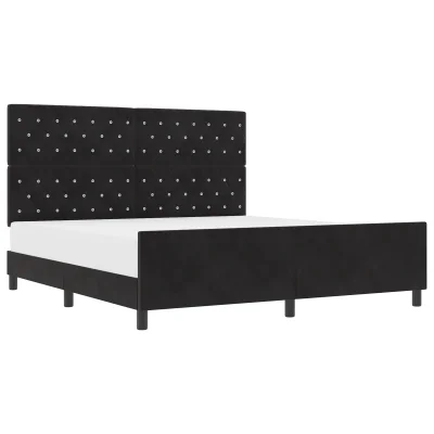 vidaXL Postelja Črna 180x200 cm Samet