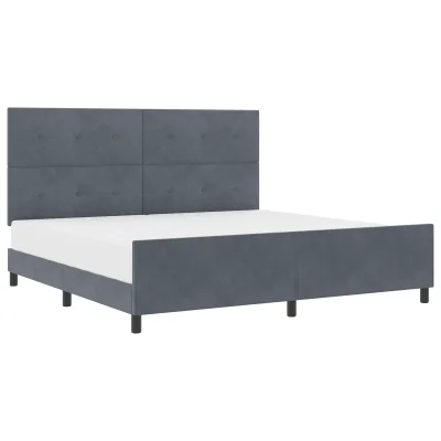 vidaXL Postelja Temno Siva 200x200 cm Velvet