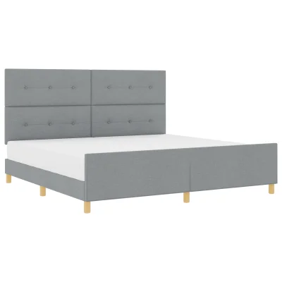 vidaXL Postelja Svetlo siva 200x200 cm Tkanina
