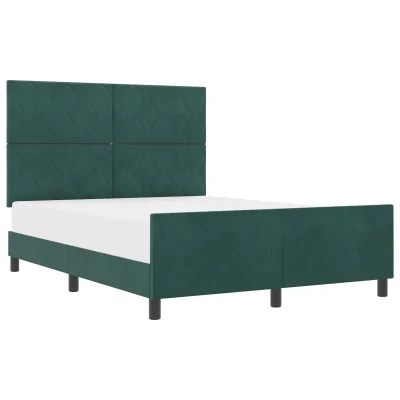 vidaXL Postelja Temno Zelena 160x200 cm Velur