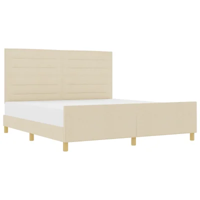 vidaXL Postelja v kremni barvi - 180x200 cm iz blaga