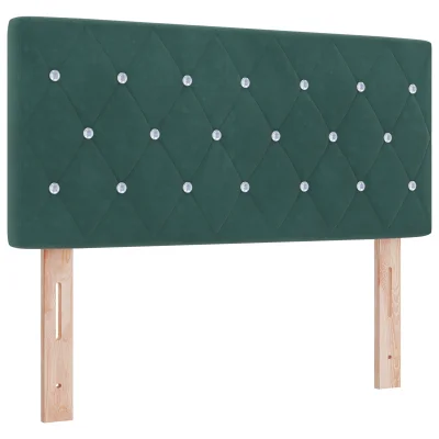 vidaXL Naslon za glavo s kristalnimi gumbi, oblazinjen temno zeleni 90 cm žamet
