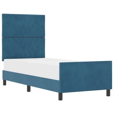 vidaXL Temno modra žametna postelja 80x200 cm