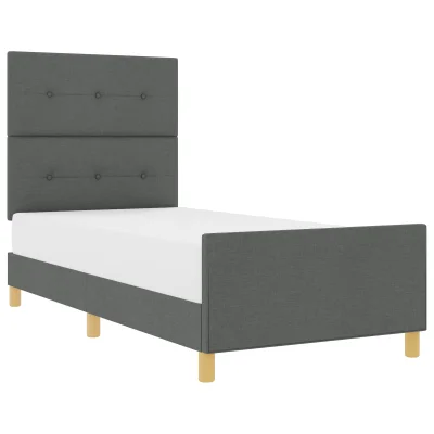 vidaXL Postelja Temno Siva 100x200 cm Tkanina