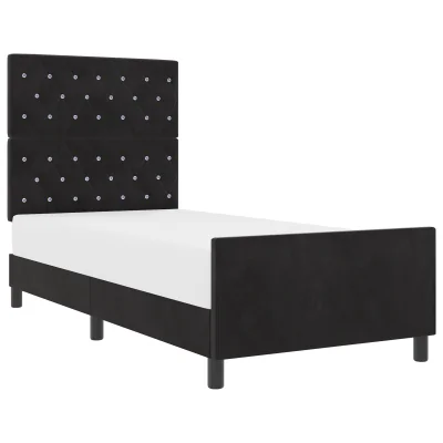 vidaXL Postelja Črna 90x190 cm Velur