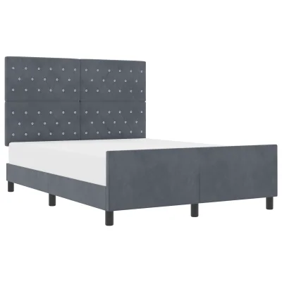 vidaXL Postelja Temno Siva 140x200 cm Velur