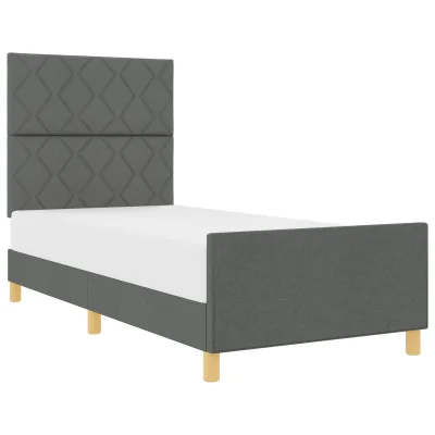 vidaXL Postelja Temno Siva 90x190 cm Tkanina