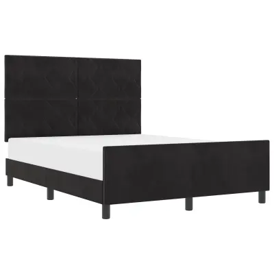 vidaXL Postelja Črna 140x190 cm Žamet