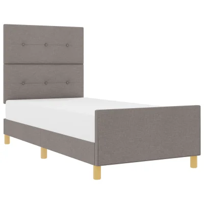 vidaXL Postelja Taupe 90x200 cm Blago