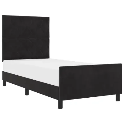 vidaXL Postelja Črna 90x200 cm Žamet
