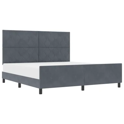 vidaXL Postelja Temno Siva 180x200 cm Žamet
