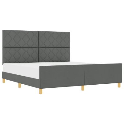 vidaXL Postelja Temno Siva 180x200 cm Tkanina