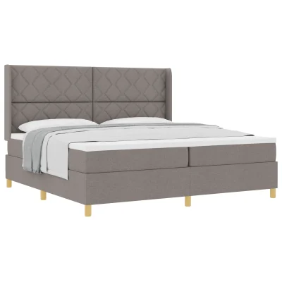 vidaXL Postelja s pomično vzmetnico in ležiščem Taupe 200x200 cm Tkanina