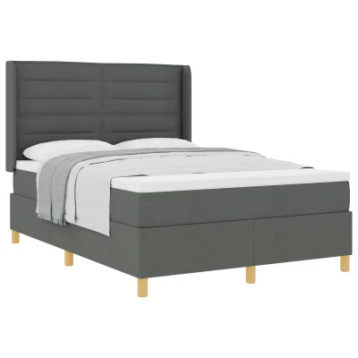 vidaXL Box Spring postelja s matracem temno siva 160x200 cm tkanina