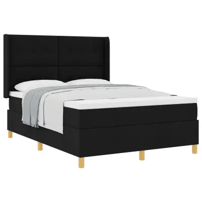 vidaXL Box Spring postelja z vzmetnico črna 160x200 cm tkanina