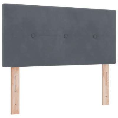 vidaXL LED Postelja S Klobuki Temno Siva 90 cm Žamet
