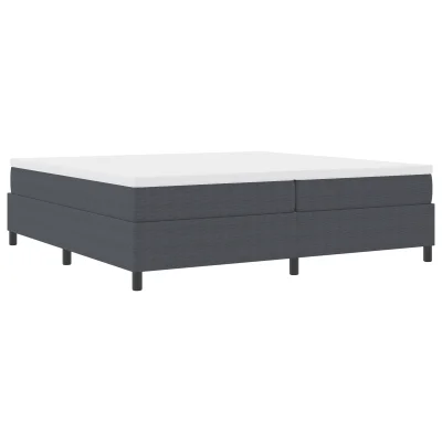 vidaXL Postelja z vzmetnico Temno siva 200x200 cm Žameten