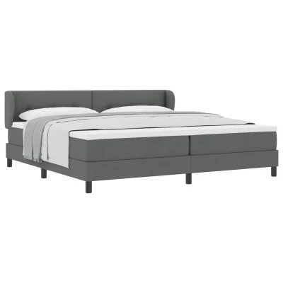 vidaXL Box Spring postelja z vzmetnico temno siva 200x200 cm tkanina